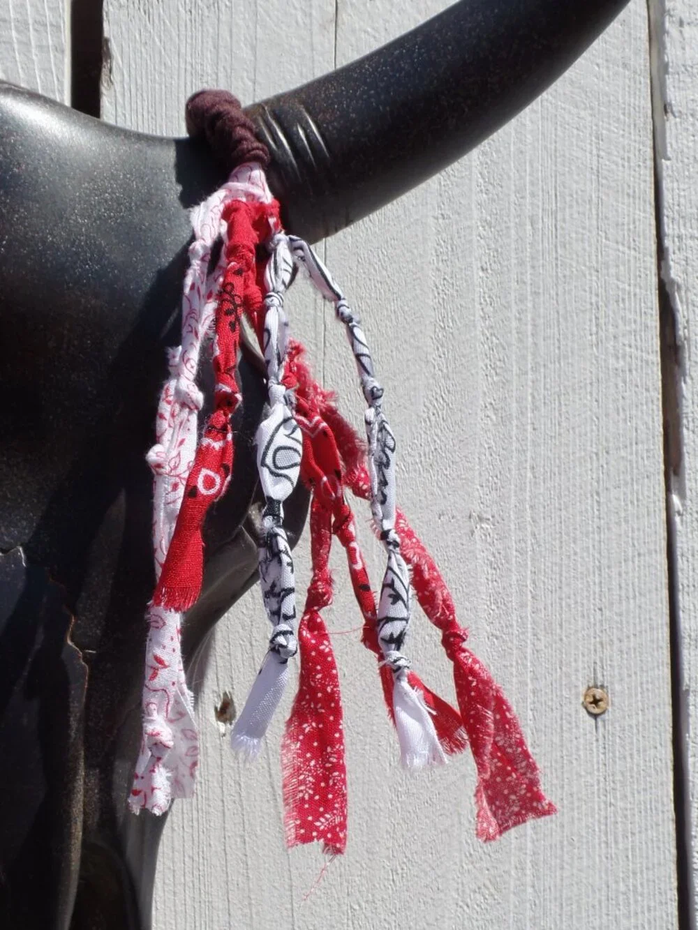 Hand Crafted Hair Tie Swag (1) RED ROBIN